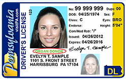 Organ Donors PA Drivers License